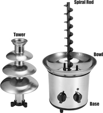 Ichiias Stainless Steel Chocolate Fountain Machine (220V)