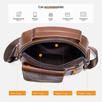 Ai-le 2021 Shoulder Bag Man Genuine Leather Men's Messenger Bag Over The Shoulder Small Designer Top-handle Bags for Men Handbags (Color : 7512-coffee)