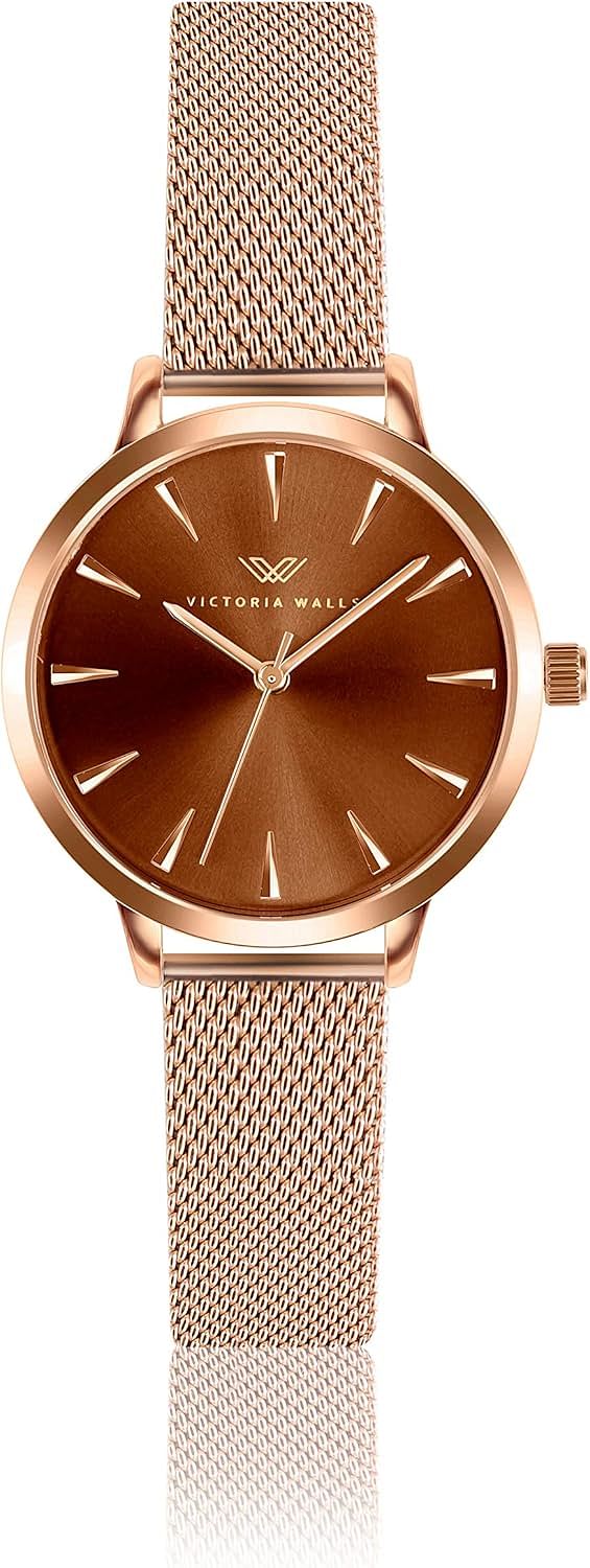 Victoria Walls Amber Rose Gold Mesh Watch 34 mm - Gold