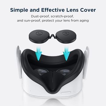 KIWI design Face Pad Cover & Lens Cover Compatible with Quest 2 Accessories