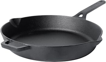 Meyer Pre-Seasoned Cast Iron Skillet Frying Pan 26CM | Safe Grill Cast Iron Cookware for indoor & Outdoor Use | Cast Iron Pan 10.25 inch (Black)