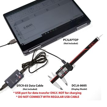 VINCA DCLA-0605 Electronic Digital Vernier Micrometer Caliper Measuring Tool Stainless Steel Large LCD Screen 0-6 Inch/150mm, Inch/Metric/Fractions - Red, Black