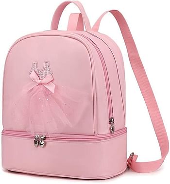 TENDYCOCO Toddler Backpack Ballet Backpack Latin Ballerina Dance Bag for Little Girls