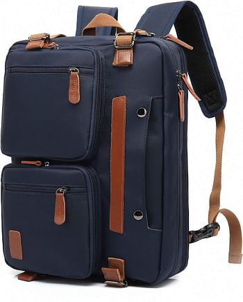 ARLRICH Convertible Backpack Messenger Bag Shoulder Bag Laptop Case Handbag Business Briefcase Multi-Functional Travel Rucksack Fits 15.6 Inch Laptop for Men/Women- Blue