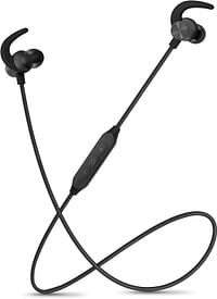 Motorola Bluetooth Sport Neckband SP105 in-Ear Wireless Headphones with Mic for Clear Phone Calls - IPX5 Sweat Resistant Light Tangle-Free Design for Active Lifestyle Ear Fins for Secure Fit - Black