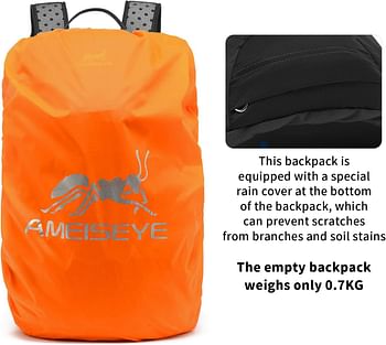 AMEISEYE Water Resistant Internal Frame Hiking Backpack 20L for Climbing Cycling Camping with Rain Cover for Men Women