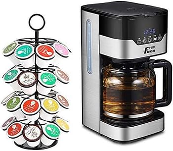 JEBBLAS K Cups Holder, Metal Coffee Pods Carousel, Holds 36 K Cup, Space Saver, 360 Degrees Spins Smooth