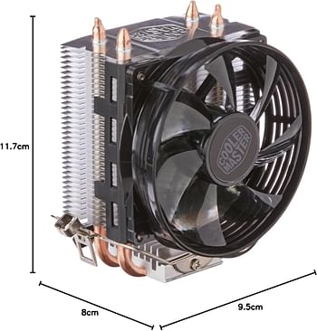 Cooler Master Hyper T20 CPU Cooler - Black Support Intel & AMD CPU Socket - LGA1200, LGA1151, LGA1150, LGA1155, LGA1156, LGA775, AM4, AM3+, AM3, AM2, FM2+, FM2, FM1 | CPU Air Cooler