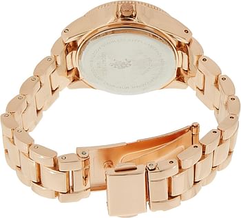 U.S. POLO ASSN. Women's USC40135 Quartz Watch, Analog Display and Gold Plated Strap 30 mm