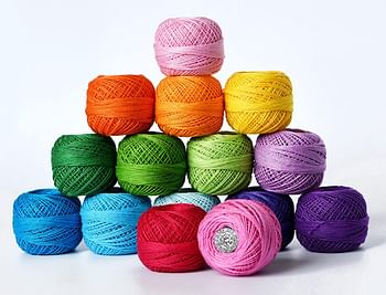 DELFINO 15 Colors Crochet Thread, Threads Cross Stitch Spool Wire Sewing Supplies