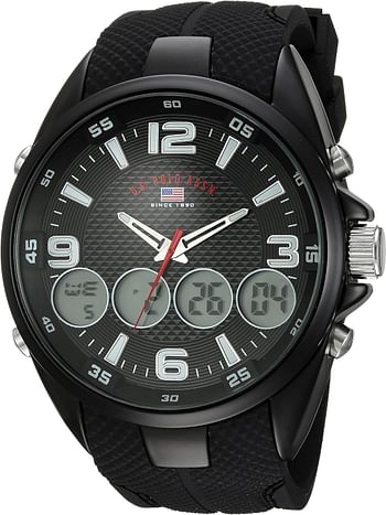 U.S. Polo Assn. Men's Quartz Metal and Rubber Casual Watch (Model: US9596) - Black