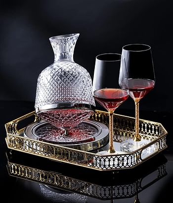 jaffiust Decanter Aerator - Crystal Glass - Vertical stripes