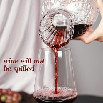 jaffiust Decanter Aerator - Crystal Glass - Vertical stripes