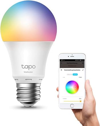 TP-Link Tapo L530E Smart Bulb, Multicolor, Dimmable, 60-watt, Schedule & Timer, Works with Amazn Alexa and Google Assistant, E27 Socket, Energy Saving, No Hub Required,