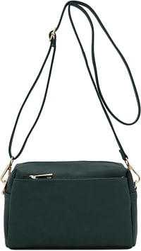 FashionPuzzle Triple Zip Small Crossbody Bag