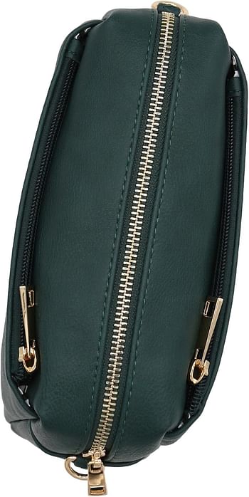 FashionPuzzle Triple Zip Small Crossbody Bag