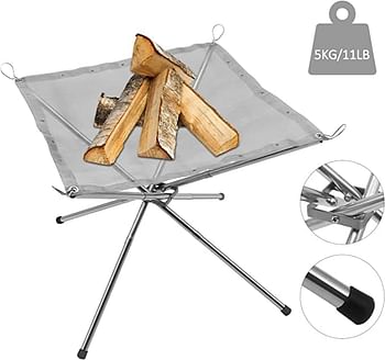 Foldable Stainless Steel Firewood Burning Stand Folding Burning Furnace Portable Outdoor Fire Pit