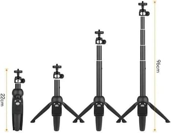 عصا سيلفي من صانلاود – عصا سيلفي وترايبود 2 في 1 مع جهاز تحكم عن بعد بتقنية البلوتوث متوافق مع اي او اس و اندرويد مع حامل قابل للتعديل للهواتف المحمولة والكاميرات الآتوماتيكية.