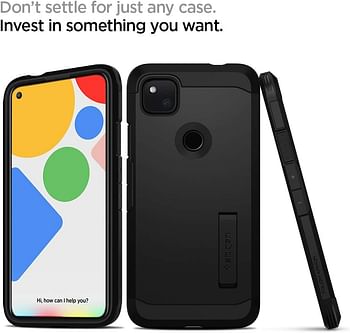 Spigen Tough Armor designed for Google Pixel 4a case/cover with Extreme Impact Foam [NOT Compatible with Pixel 4a 5G] - Black