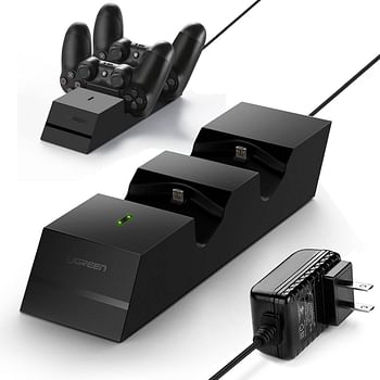 UGREEN PS4 Controller Charger PS4 Charging Station, 2.5 Hours Full Charge for 2 Controllers, DualShock 4 Charger Dock for Playstation Slim, PS4 Pro Controller with AC Adapter 5FT