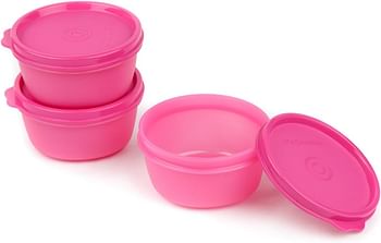 Signoraware Tiny Wonder Plastic Container Set, 200ml, Set of 3, Pink