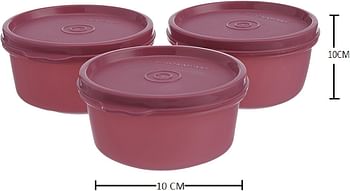 Signoraware Tiny Wonder Plastic Container Set, 200ml, Set of 3, Pink