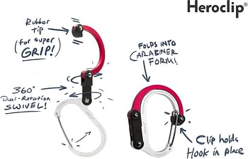 HEROCLIP Carabiner Clip and Hook Mini for Travel, Luggage, and Small Bags