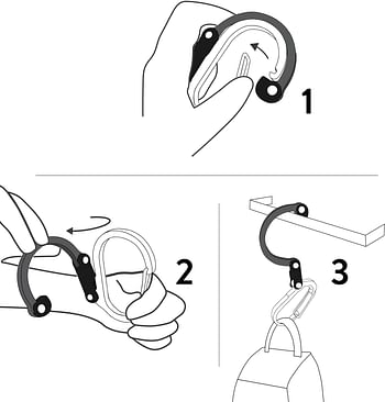 HEROCLIP Carabiner Clip and Hook Mini for Travel, Luggage, and Small Bags