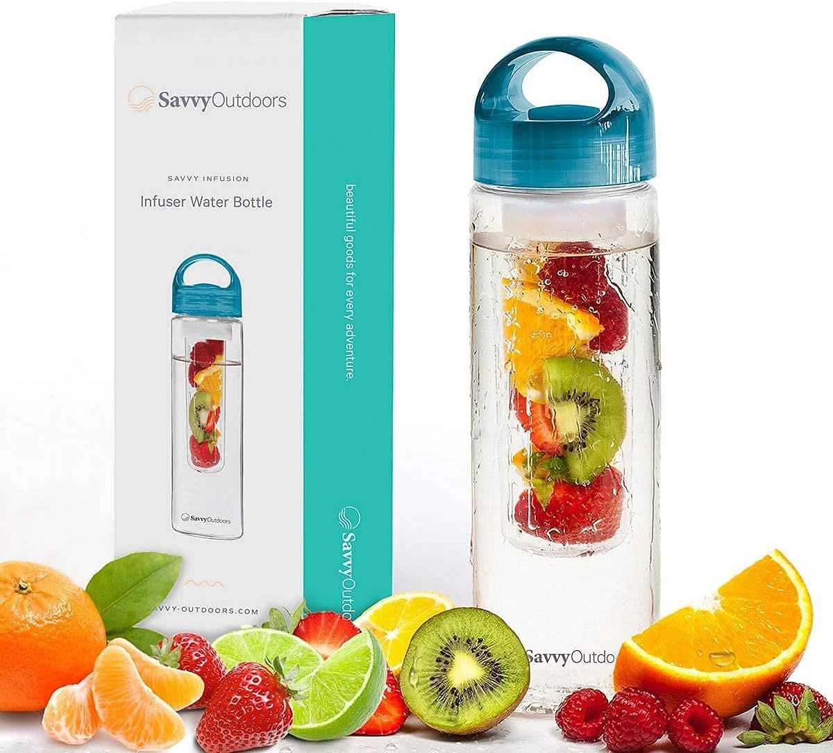 Infusion Fruit Infuser Water Bottle - BPA Free Insulated Water Bottle, Reusable Water Bottle with Fruit Infuser, Easy-to-Clean Gym Accessories for Women, Sports Water Bottle, Savvy Outdoors