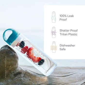 Infusion Fruit Infuser Water Bottle - BPA Free Insulated Water Bottle, Reusable Water Bottle with Fruit Infuser, Easy-to-Clean Gym Accessories for Women, Sports Water Bottle, Savvy Outdoors