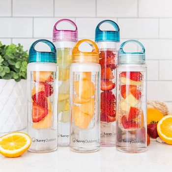 Infusion Fruit Infuser Water Bottle - BPA Free Insulated Water Bottle, Reusable Water Bottle with Fruit Infuser, Easy-to-Clean Gym Accessories for Women, Sports Water Bottle, Savvy Outdoors