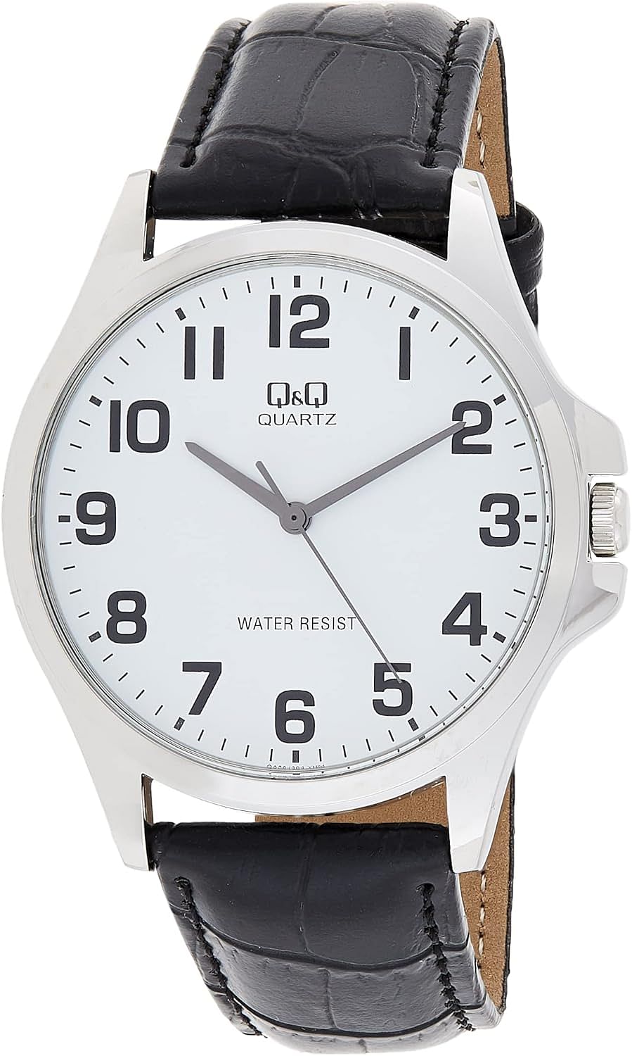 Q&Q Men White Dial Leather Band Watch - Qa06J304Y