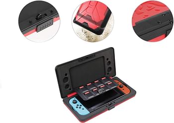 Amazn Basics Vault Case for Nintendo Switch, 10.5 x 5.4 x 1.8 inches, Red (Not compatible with Nintendo Switch OLED model)