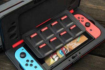 Amazn Basics Vault Case for Nintendo Switch, 10.5 x 5.4 x 1.8 inches, Red (Not compatible with Nintendo Switch OLED model)