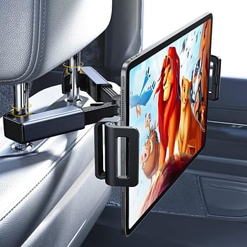 LISEN Tablet iPad Holder for Car Mount Headrest Must Have iPad Car Holder Back Seat Travel Accessories Long Road Trip Essentials for Kids Adults Fits All 4.7-12.9" Devices & Headrest Rod