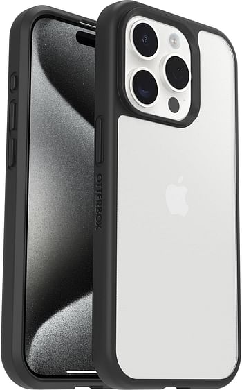 OtterBox Sleek Series Case for iPhone 15 Pro   Shockproof Drop proof Ultra-Slim  Protective Thin Case Tested to Military Standard No Retail Packaging - Clear/Black