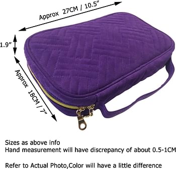 Gold Fortune Travel Jewelry Storage Cases Carrying Organizer Bag for Women Necklace Earrings Rings Bracelet Brooches - Purple