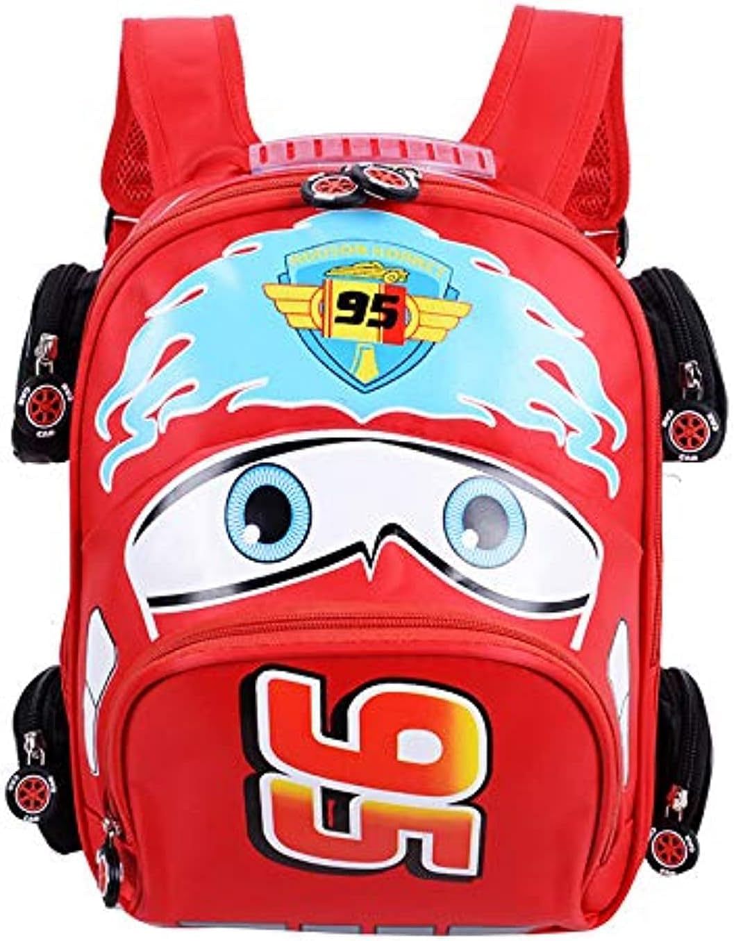 Kids Cartoon Car Style School Bag Red Color Large Kids Backpack