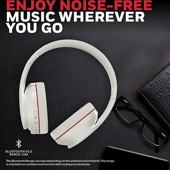 Honeywell Trueno U10 Bluetooth V5.0 Wireless On Ear Headphone with mic, ANC, Upto 20H Playtime, 40mm Drivers, Integrated Controls, Deep Bass, IPX4, 3.5mm, Padded Ear Cushions, Voice Assistant Enabled