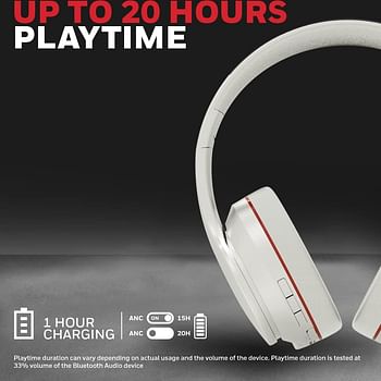 Honeywell Trueno U10 Bluetooth V5.0 Wireless On Ear Headphone with mic, ANC, Upto 20H Playtime, 40mm Drivers, Integrated Controls, Deep Bass, IPX4, 3.5mm, Padded Ear Cushions, Voice Assistant Enabled