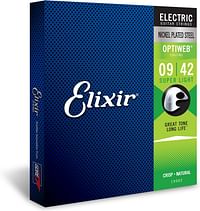 Elixir Strings 19002 Electric Guitar With Optiweb Coating Super Light (.009-.042)