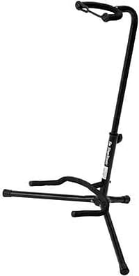 Mike Music Adjustable Guitar Stand; Holds Single Electric or Acoustic Guitar (Single Stand, Black)