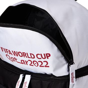 Fifa 70060011 World Cup Qatar 2022 Soccer Backpack with Ball Holder Compartment - for Boys & Girls | Bag Fits All Equipment Gym Gear – White