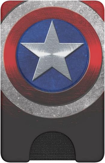 PopSockets: Phone Wallet with Expanding Grip Card Holder Wireless Charging Compatible Marvel - Captain America