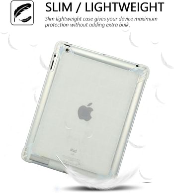 Case for 9.7 inch iPad 2 3 4, Casii Ultra Lightweight Transparent Flexible Soft TPU Silicon Back Cover Shockproof Protective Slim Shell for Apple iPad 2nd/ 3rd/ 4th Generation - Clear