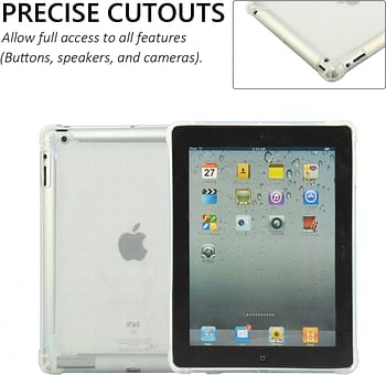 Case for 9.7 inch iPad 2 3 4, Casii Ultra Lightweight Transparent Flexible Soft TPU Silicon Back Cover Shockproof Protective Slim Shell for Apple iPad 2nd/ 3rd/ 4th Generation - Clear