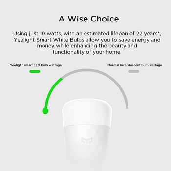 Yeelight Smart Light Bulb, Dimmable and Tunable White, App & Voice controll Wi-Fi Smart Bulb, Alexa Compatible, no hub Bridge Switch Required, 2700K-6500K A19 60W Equivalent Smart Home LED Bulbs