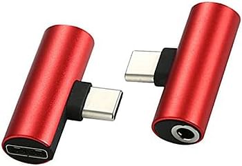 COOLBABY New Type C 3.5mm Headphone Audio Adapter 28.26 22 9.1millimeter Red, SY029-R-TMM