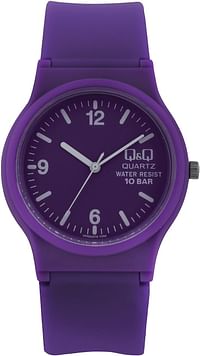 Q&Q For Women Purple Dial Rubber Band Watch - VP47J016Y