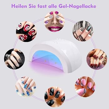 Faylor Nail Dryer UV Gel Nail Lamp Gel Nail Polish LED UV Light Professional Nail Art Tools Accessories with 3 Timer Setting 30/60/90S, Senor For Gel Nails and Toe Nail Curing